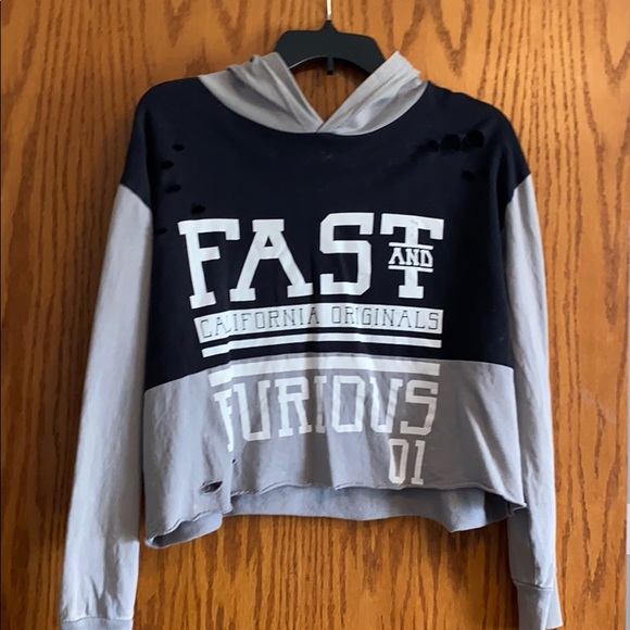 Fast & Furious Cut Cropped Hoodie - Picture 1 of 6